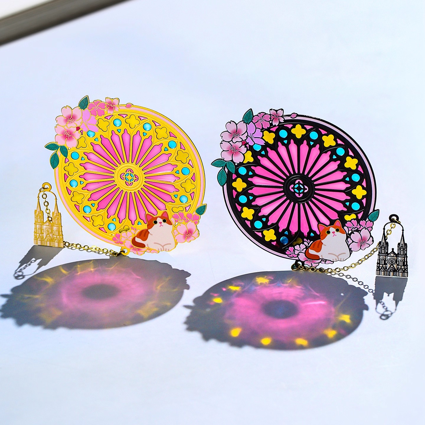 新款圣心大教堂玫瑰花窗金属书签磁吸冰箱贴礼盒装定制古典中国风博物馆广东省故宫文创产品学生礼品精致礼物