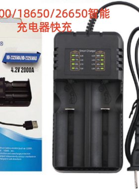 18650充电器 3.7v26650 /21700/14500锂电池充电器智能跑马灯快充