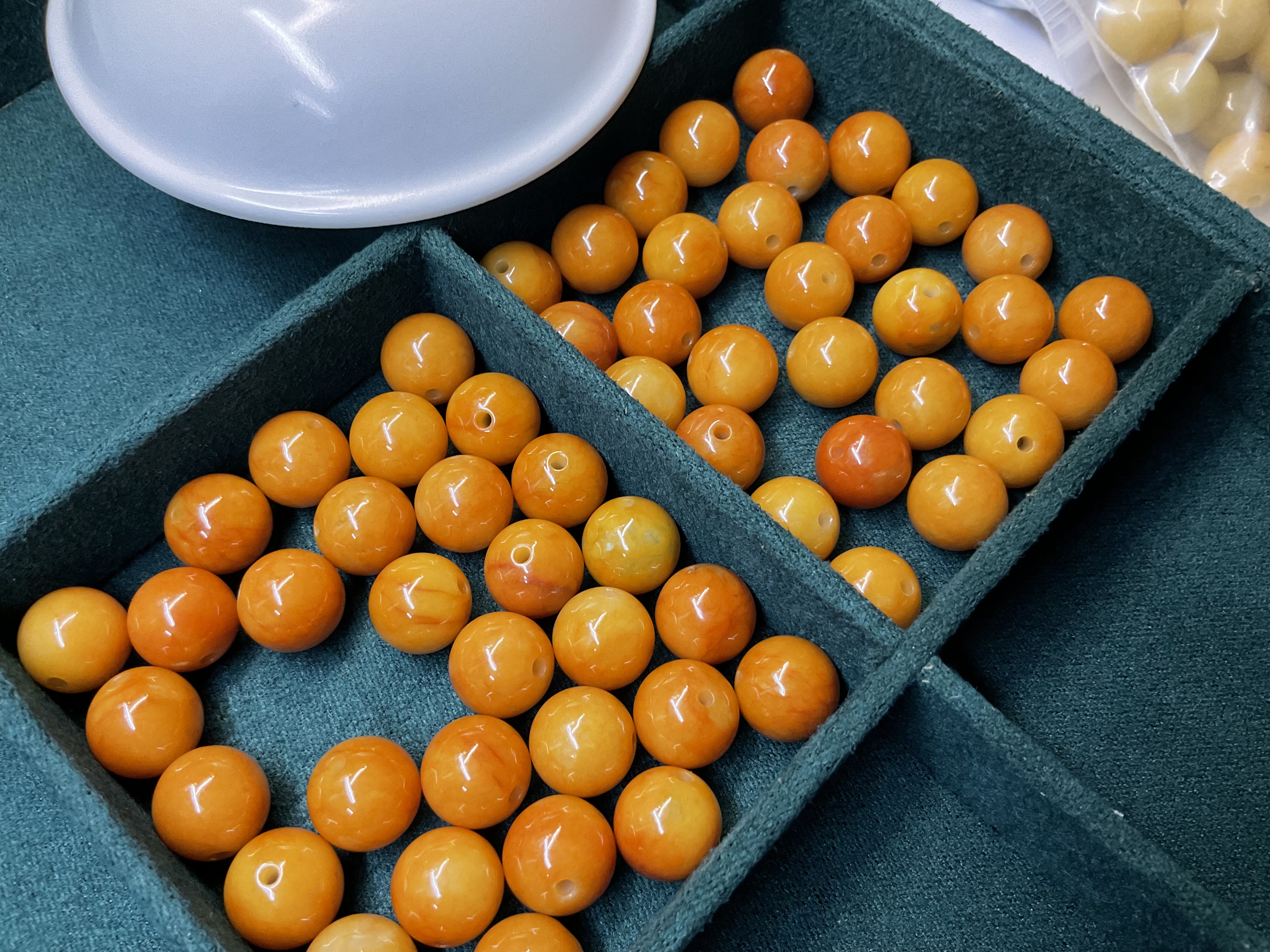 天然彩玉散珠多色圆珠手工diy古风手串项链饰品材料a货招财新款