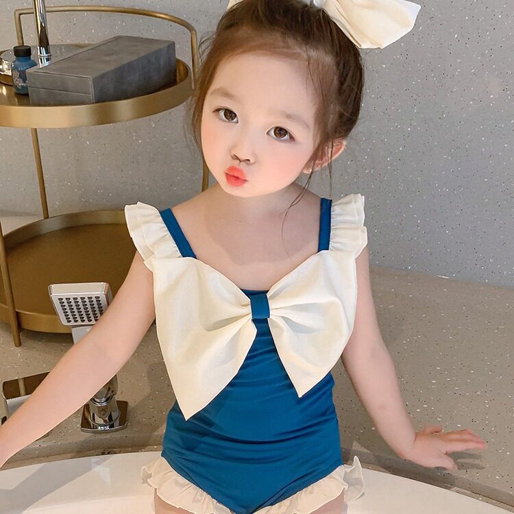 女童泳衣连体洋气小女孩夏季公主游泳服3岁宝宝2网红儿童泳装婴儿