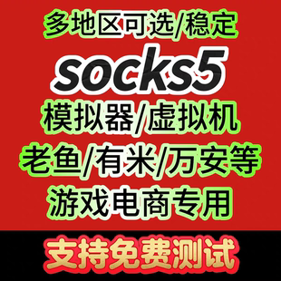 Socks5国内动静态服务器独享大宽带稳定老鱼有米l2tp安卓万安