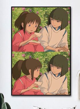 千与千寻动漫宫崎骏千寻和白龙diy数字油画手绘填色装饰挂画手工