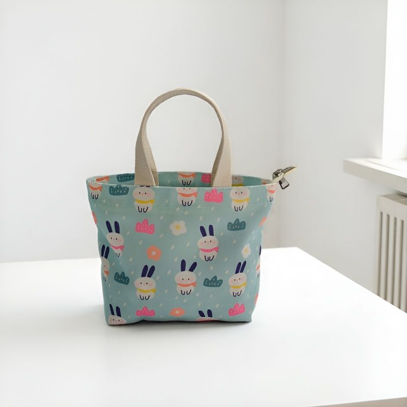 日系简约印花迷你手提帆布小包