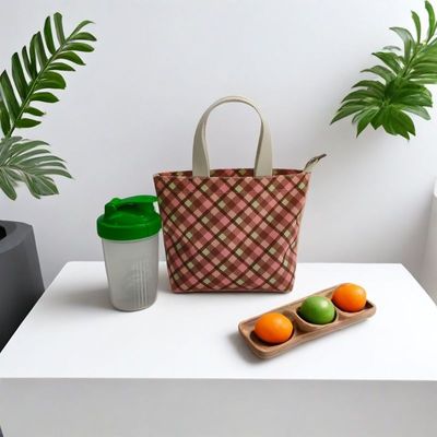 韩版简约格子迷你手提袋