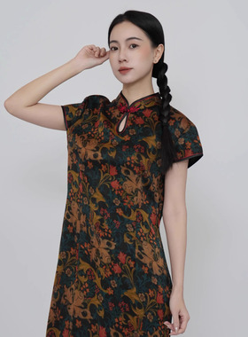 歌路丝香云纱桑蚕丝中袖上衣00916