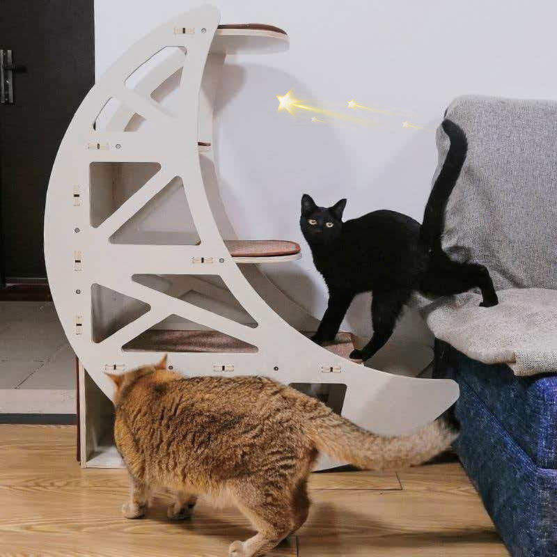 猫爬架猫窝一体实木超大星星月亮