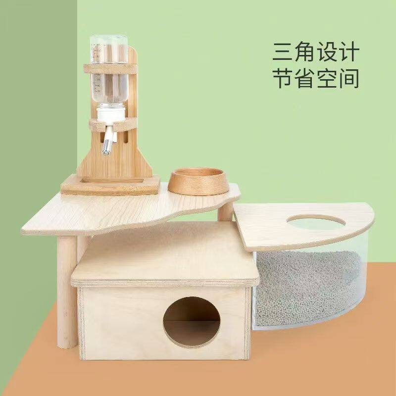 实木制三角波浪爬架平台仓鼠跳台