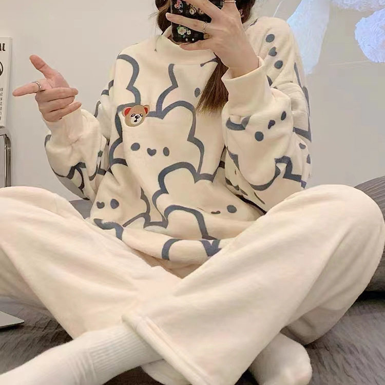 睡衣女士秋冬季法兰绒套装保暖甜美珊瑚绒家居服可外穿,女士内衣/男士内衣/家居服,睡衣/家居服套装,淘宝优惠券,粉丝福利购,淘宝优惠卷