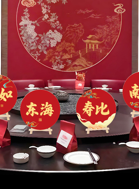 老人过寿宴场景布置桌牌装饰kt板67八九十岁大寿生日氛围感用品