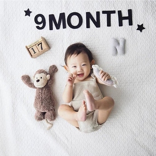 森系宝宝周岁百天生日装饰场景布置1拍照背景道具毛毡字母男女孩