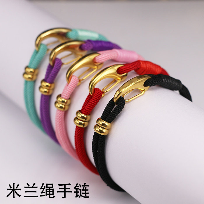 可穿3d硬黄金银diy转运珠皮绳