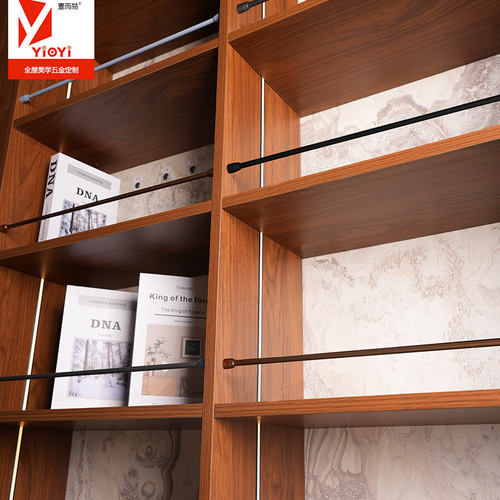 铝合金圆管木柜体金属围栏档杆侧装挡边条装饰书架定制护栏支撑杆