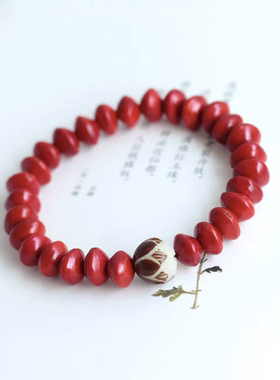 子木创意礼物红豆手链天然相思豆手串饰品情侣长相思手工串珠菩提