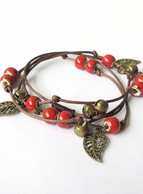 子木情深一世森系编制陶瓷手链