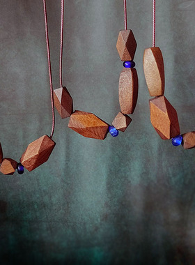 木珠琉璃组合锁骨链毛衣森系