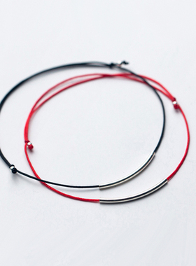 子木。s925银红绳编织