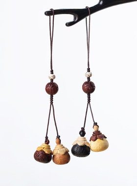 桃木手机链钥匙扣小铃铛