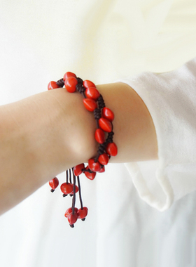 子木。原创相思豆手链女男朋友