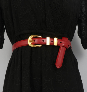 短裤 镜面扣头百搭细皮带搭配牛仔裤 裙子腰带女士潮 个性 欧美新款