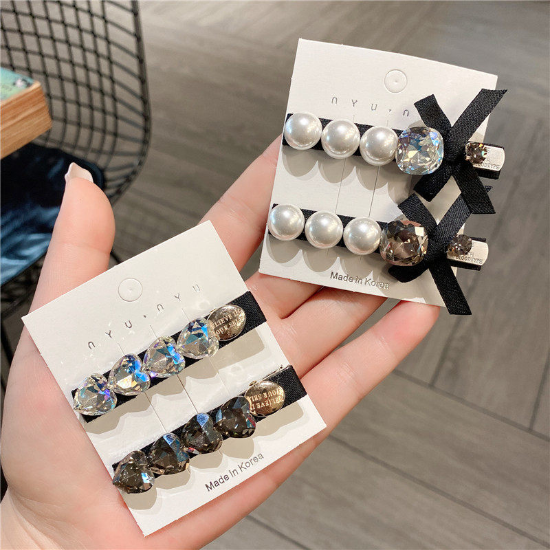 水钻一字夹刘海小夹子头饰珍珠蝴蝶结发夹高级感绝美侧边夹发卡,饰品/流行首饰/时尚饰品新,发饰,淘宝优惠券,粉丝福利购,淘宝优惠卷