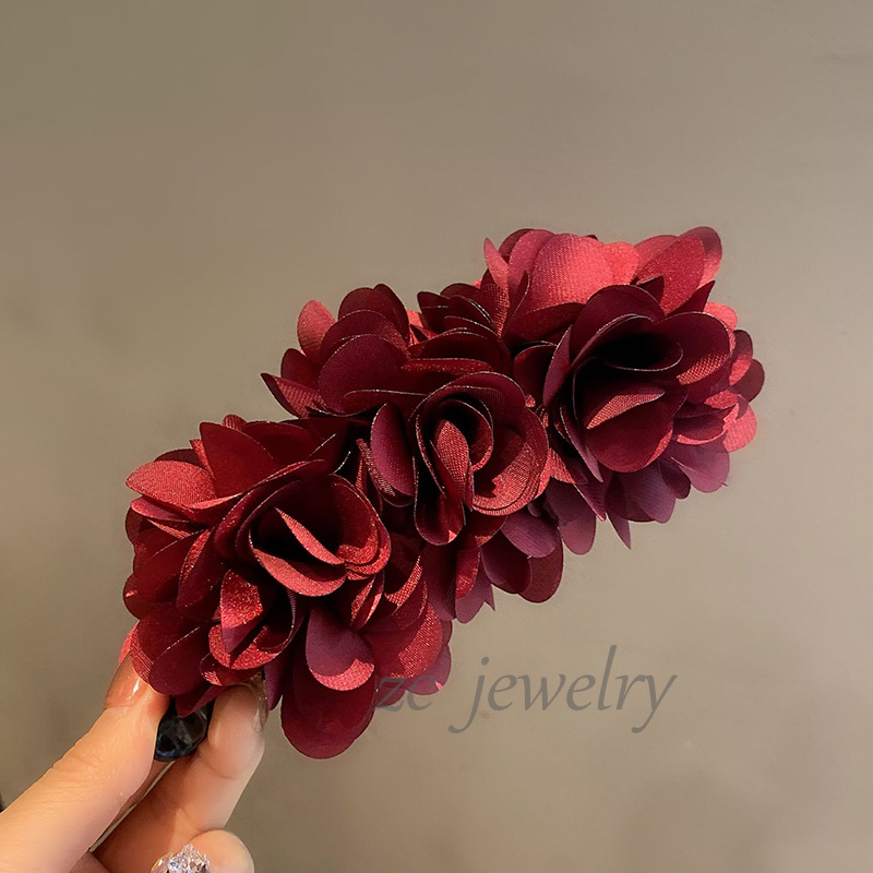 易梦玲同款海边美人鱼造型大号香蕉夹森系花花抓夹度假风马尾夹