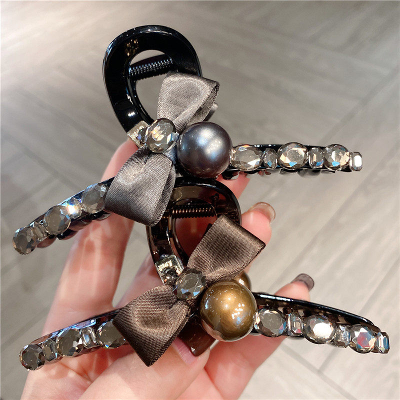 珍珠水钻蝴蝶结发夹超级好看的抓夹漂亮独特鲨鱼夹后脑勺盘发夹子,饰品/流行首饰/时尚饰品新,发饰,淘宝优惠券,粉丝福利购,淘宝优惠卷