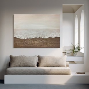会议抽象挂画 饰画沙发背景画横版 现代设计客厅简约装 手绘油画美式