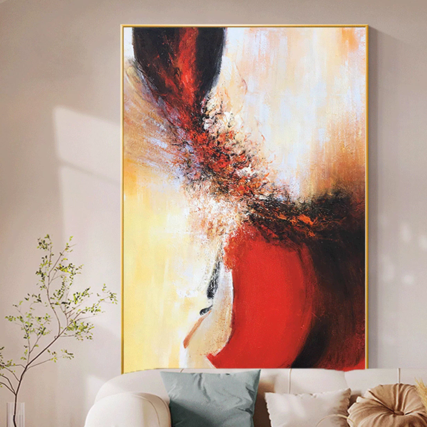 肌理画抽象挂画世界名画客厅玄关装饰画手绘油画《赵无极抽象》