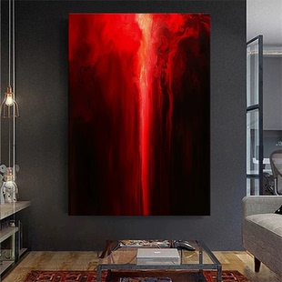 手绘油画《绮华》客厅沙发背景墙沙发酒店装饰画抽象肌理玄关挂画