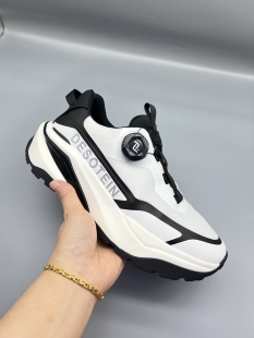 狼耳新款纽扣鞋带百搭休闲运动男鞋透气舒适防滑耐磨时尚潮流活力