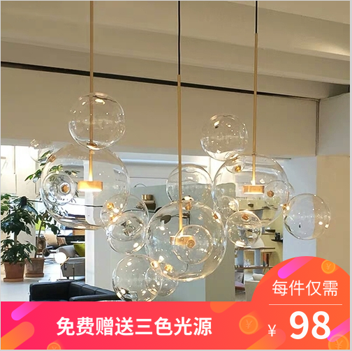北歐創意個性米奇泡泡吊燈現代簡約餐廳客廳吧台LED三頭玻璃燈具在類目 家裝主材, 燈具燈飾, 吊燈中 - 來自Buy2taobao.com提供專業的淘寶代購服務