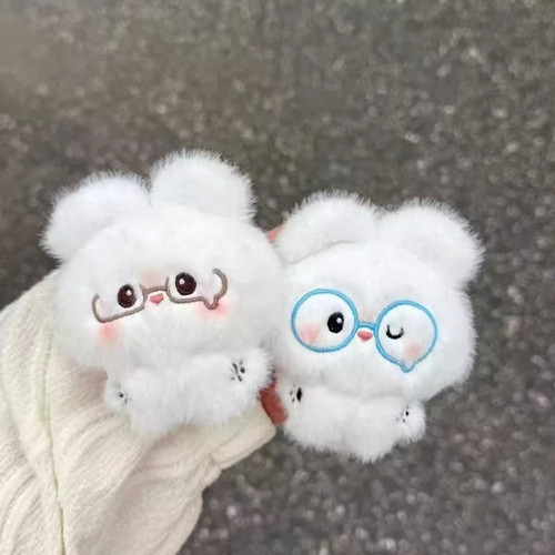 软绵绵小兔小熊闭眼哭哭毛绒挂件卡通扭蛋短绒公仔玩具娃娃包挂饰