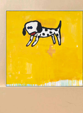 奈良美智装饰画现代日式黄色的狗卧室墙画房间挂画儿童日系壁画