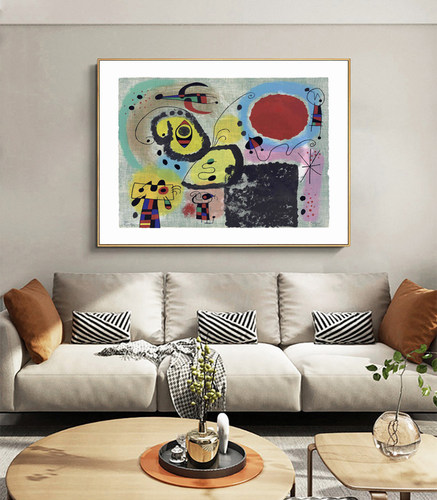 米罗轻奢风儿童房卧室客厅装饰画