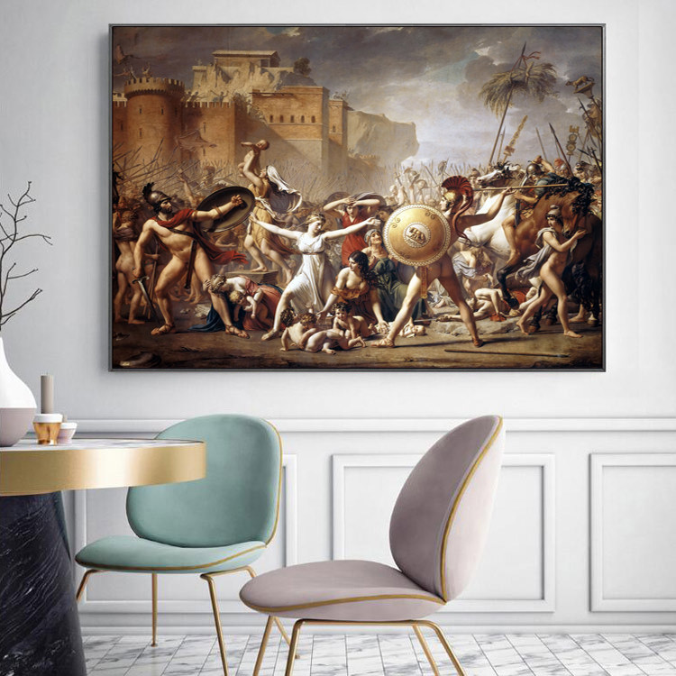 路易·大卫油画荷拉斯兄弟之誓 马拉之死 萨宾妇女名画复制品挂画