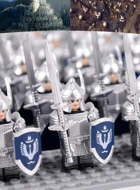 第三方人仔魔戒指环王天鹅骑士战狼古代士兵拼装军团战争积木玩具