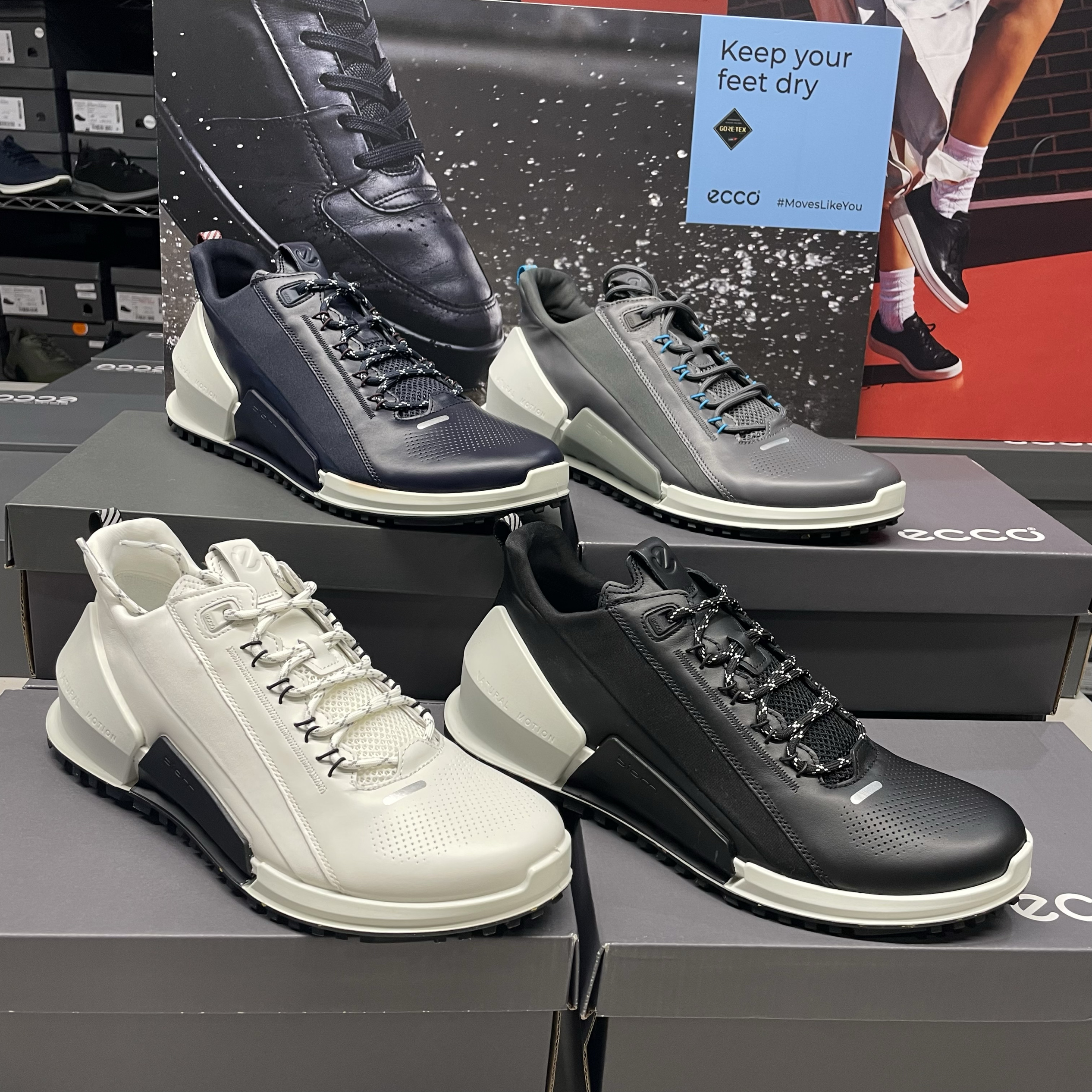 ECCO爱步男鞋四季款透气减震运动休闲鞋800754biom健步2.0