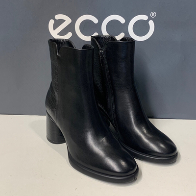 【闭店清仓】ECCO爱步女靴高跟瘦瘦靴切尔西靴短靴雕塑奢华222613