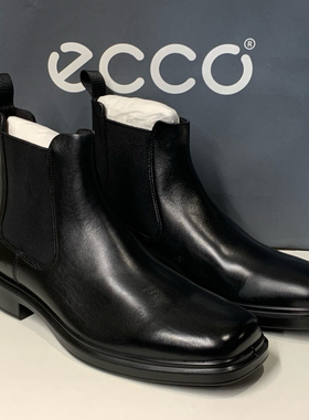 【特价】ECCO爱步男鞋牛皮一脚蹬短靴切尔西靴500224