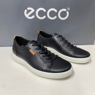 舒适系带低帮鞋 430004柔酷7 真皮防滑平底休闲板鞋 ECCO爱步男鞋