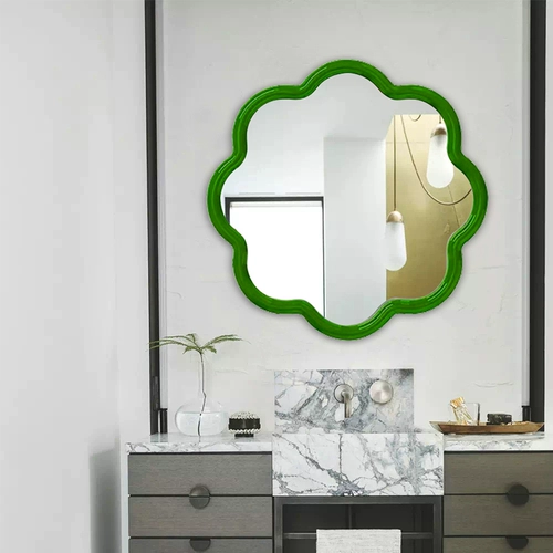 Ins Wind, легкое роскошное, странное зеркало, простое и милое зеркало для ванной творческое декоративное зеркальное зеркало деревянное стена, висящее макияж зеркало