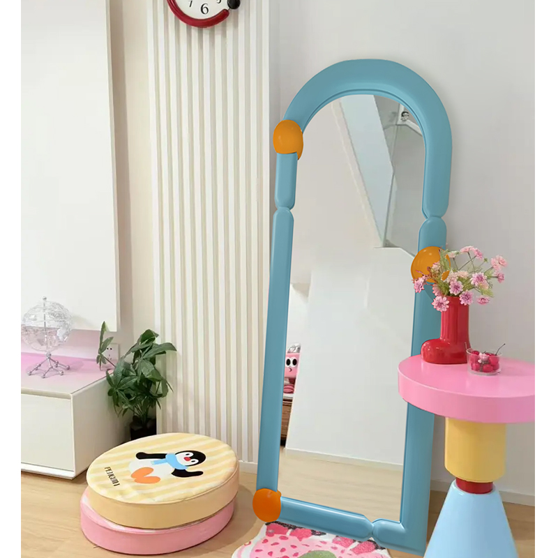 多巴胺高颜值客厅装饰镜ins风网红全身镜北欧简约穿衣镜落地镜子