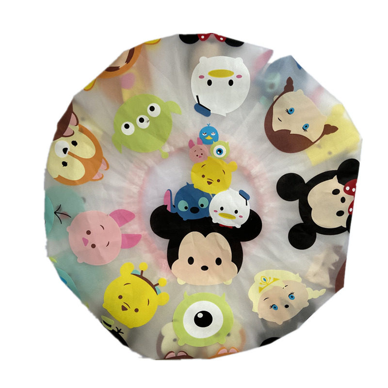 CUTE CARTOON BATH SHOWER CAP WATERPROOF ANTI-FOULING ANTI-HOOD HOOD BABY SHOWER DRY HAIR ELASTIC DUSTPROOF CAP BAKED OIL CAP
