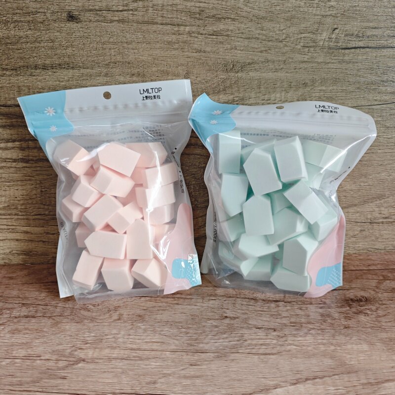 拉美拉化妆海绵菱形粉扑25枚bb霜粉扑干湿两用化妆女一次性海绵扑