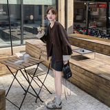 今年流行休闲外套女春季2025新款超好看小个子宽松麂皮绒机车夹克，女装短外套，浙宝099