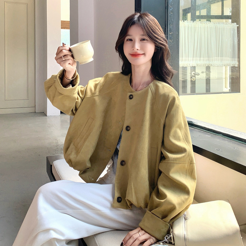 现货26春款麂皮绒小外套099-10250-P155-K238，女装短外套，浙宝099