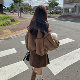 出货中牛角扣羊卷毛皮毛一体外套099-D187-P185-K278，女装皮草，浙宝099