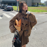 出货中牛角扣羊卷毛皮毛一体外套099-D187-P185-K278，女装皮草，浙宝099