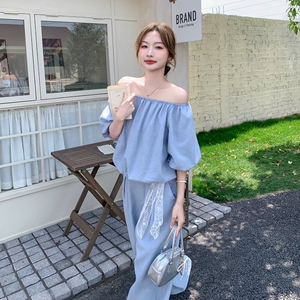 现货 泡泡袖上衣加裤子两件套099-10106-P155-K228图片