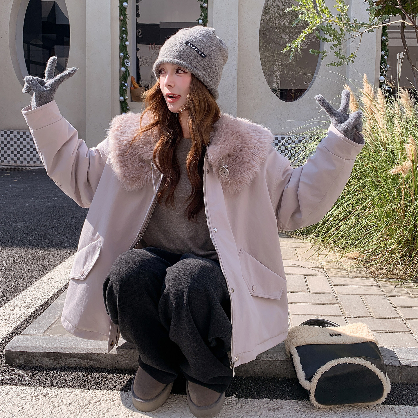 新款现货羊羔毛派克服099-10367-P225-K338，女装派克服，浙宝099